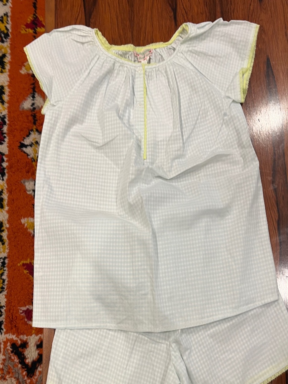 Bonpoint Girls Gingham Pajama Set Size 12 New